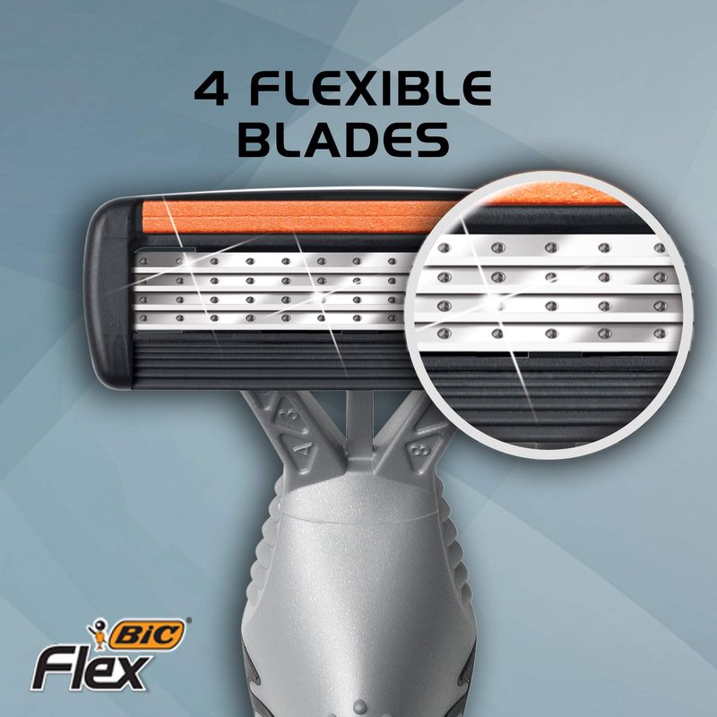 BIC Flex 4 Sensitive Men's 4-Blade Disposable Razor,3 Count