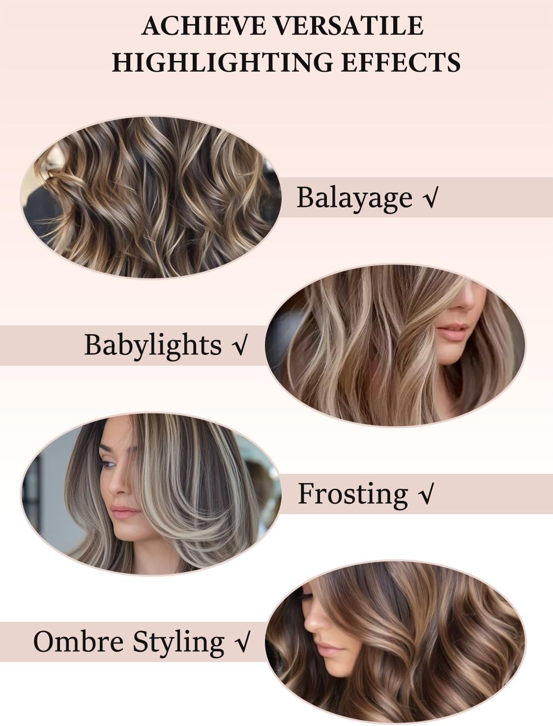 16-In-1 Hair Highlighting Kit - YOOVR Highlight Cap Set with 8 Caps & Hooks | Ideal for Balayage & Babylights, 4 Colors