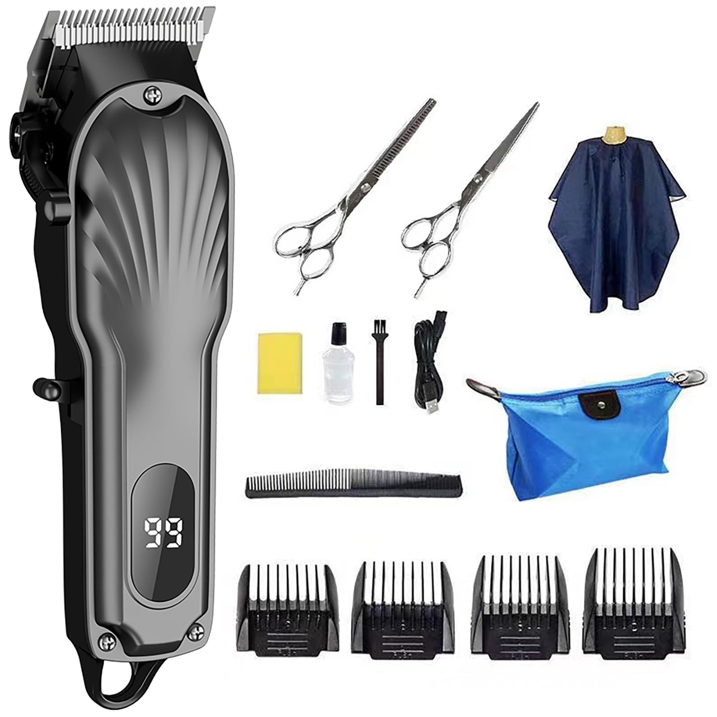 HILYC Mens Hair Clippers Cord Cordless Hair Trimmer Professional Haircut Kit for Men Rechargeable LED Display