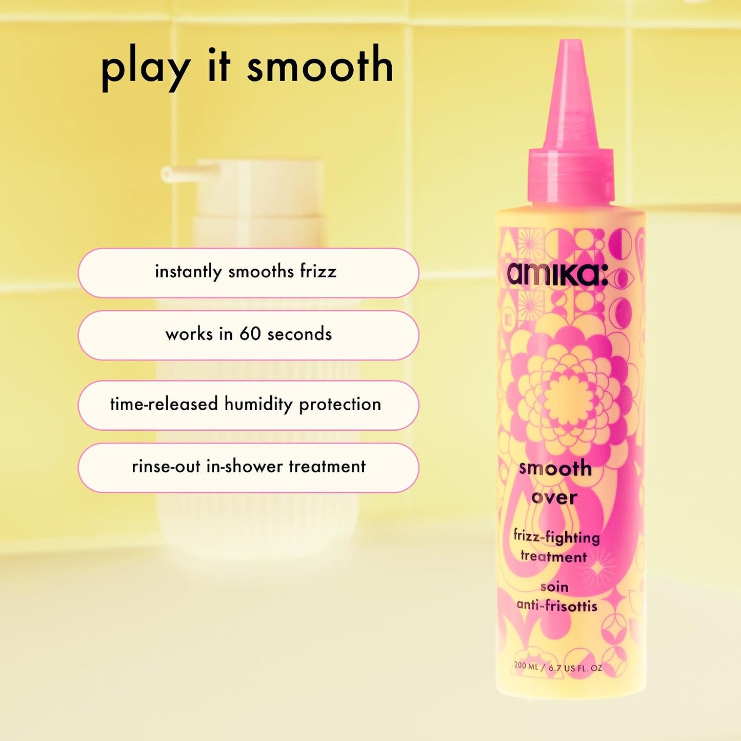 Amika Smooth Over Frizz-Fighting Treatment Mask - Deep Conditioning Hair Care for Frizz Control