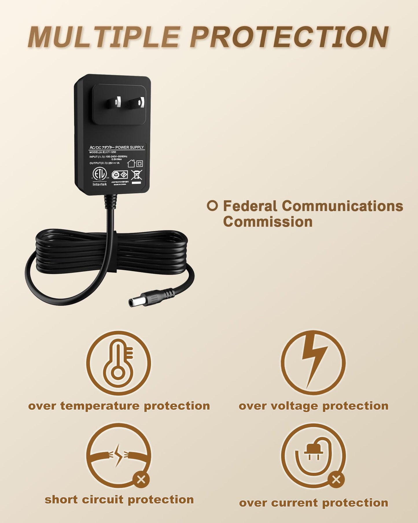 VHBW Massage Gun Charger for DC 24V or 25.2V BS-24v-2500mah Charger Compatible with Hypervolt,Compatible with Taotronics,Compatible with Opove,Compatible with Toloco Battery