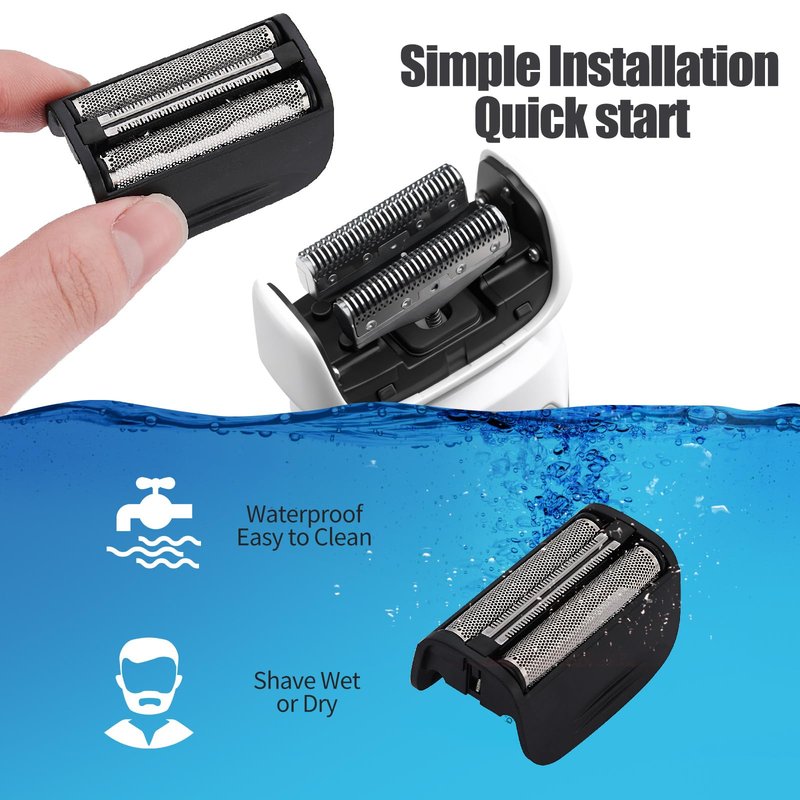 Replacement Head and Cutter Assembly Compatible with Remington PF7400, PF7500, and PF7600 Foil Shavers，2 PACK（BLACK）