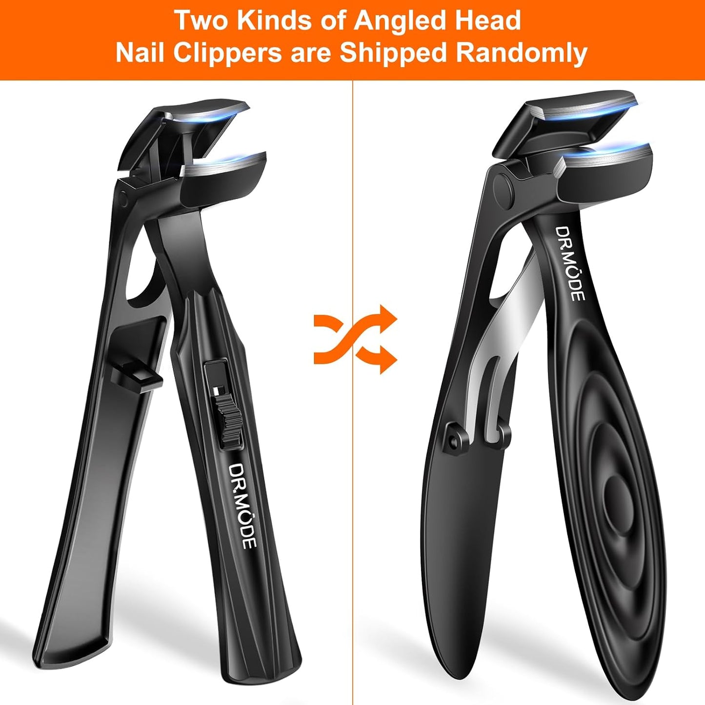 Toenail Clippers for Thick Toenails - Angled Long Handle Design for Seniors | Heavy Duty, Wide Jaw Opening, Black