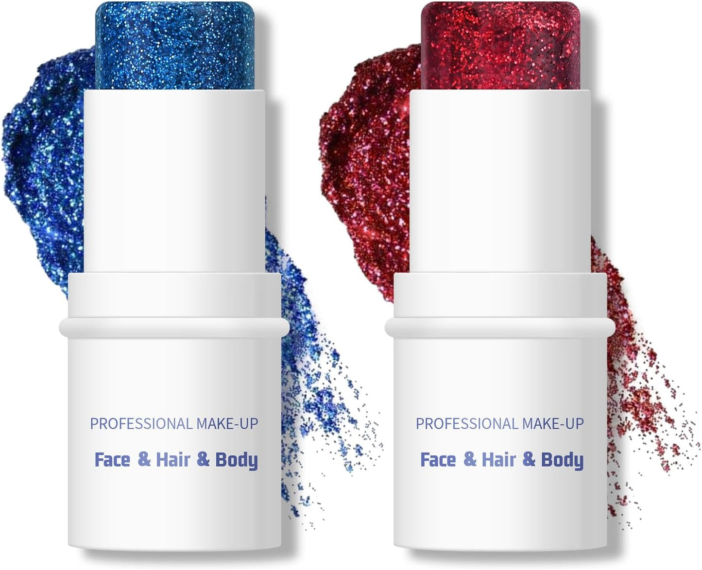 Body Glitter Stick - Chunky Holographic Glitter Gel for Face, Body & Hair | Waterproof Multiuse Makeup - Red