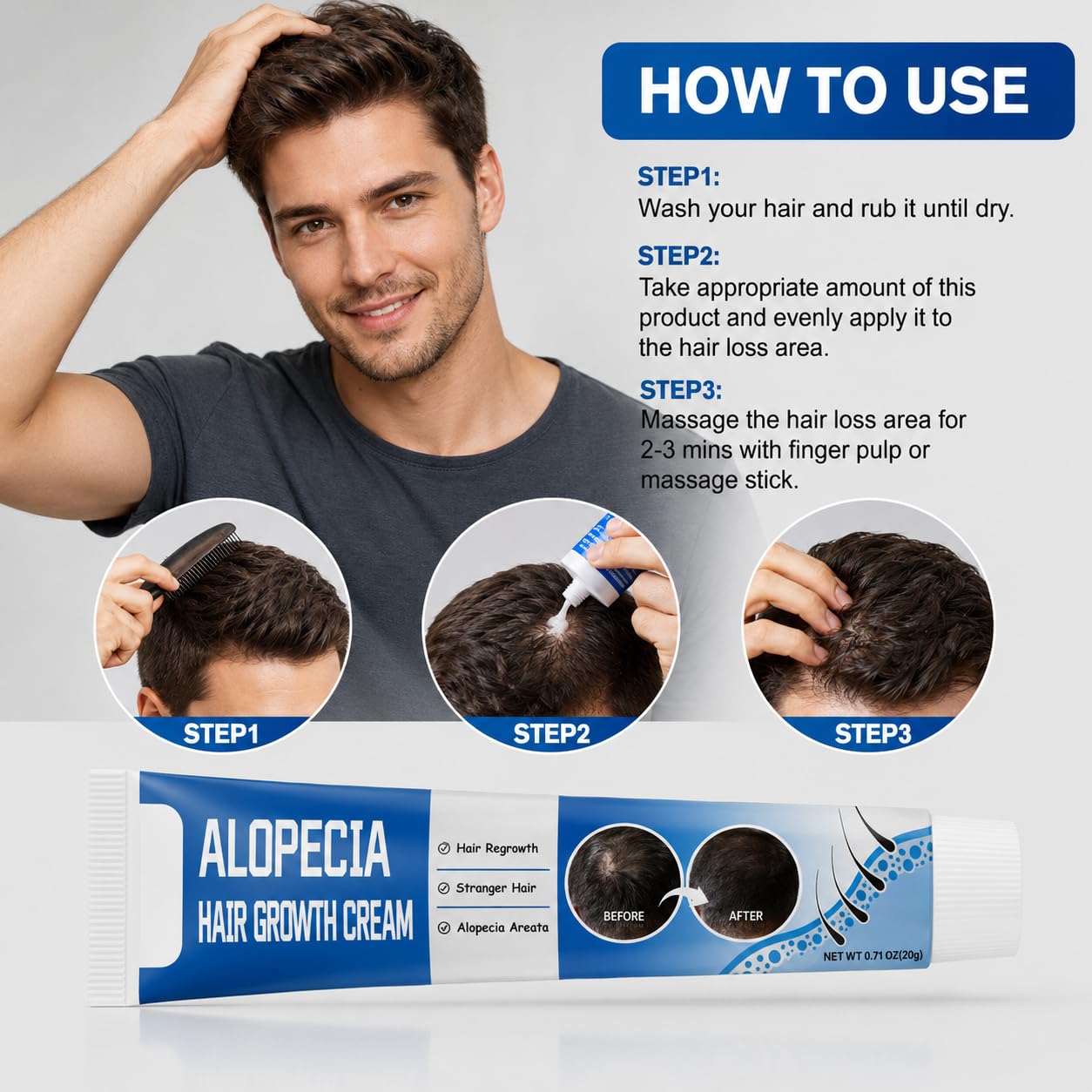 Alopecia Hair Growth Cream with Biotin & Rosemary Oil | Anti Hair Loss Treatment for Thicker Fuller Hair, Scalp Nourishing Butter for Thinning Hair, Intensive Hair Densifying Essence for Men & Women