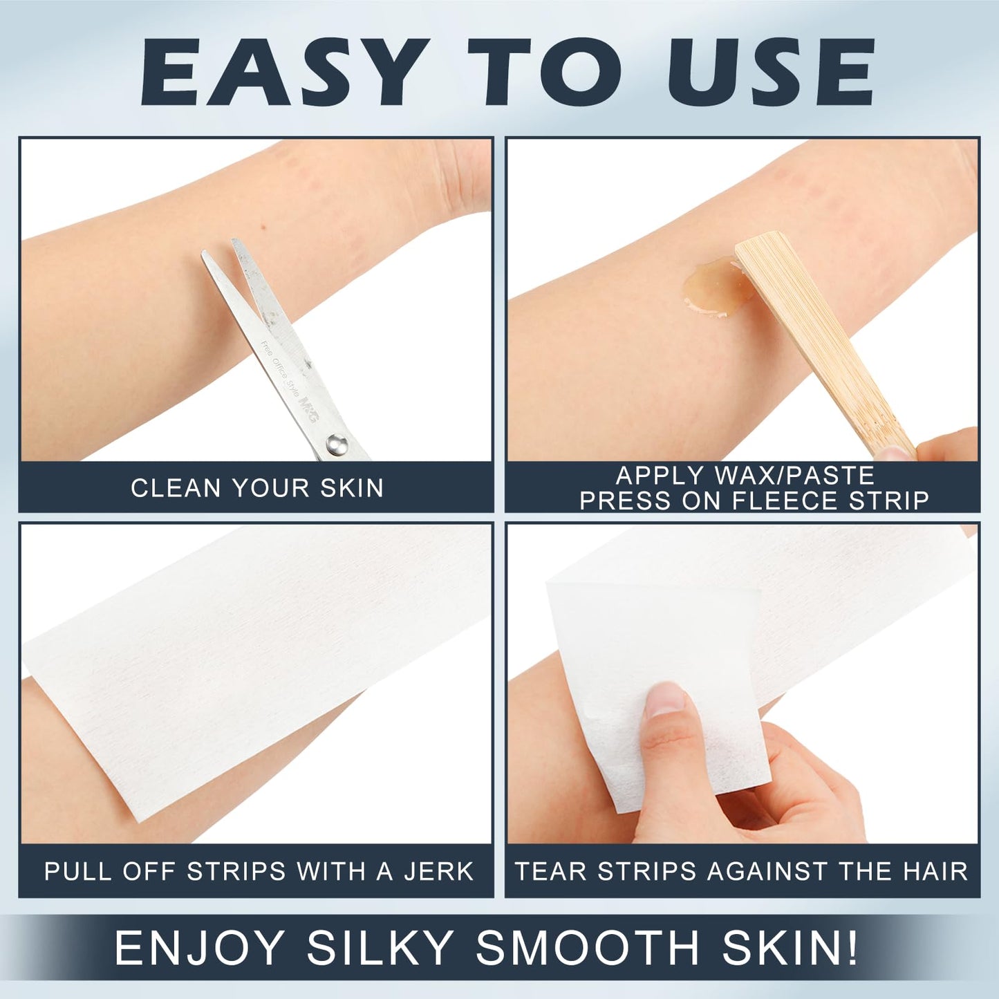 Tudomro 3000 Pcs Large Wax Strips Bulk for Hair Removal 8 x 3 Inch Non Woven Waxing Strips Body Epilating Wax Paper for Women Men Arms Legs Armpit Chest Back Bikini Hair Removal