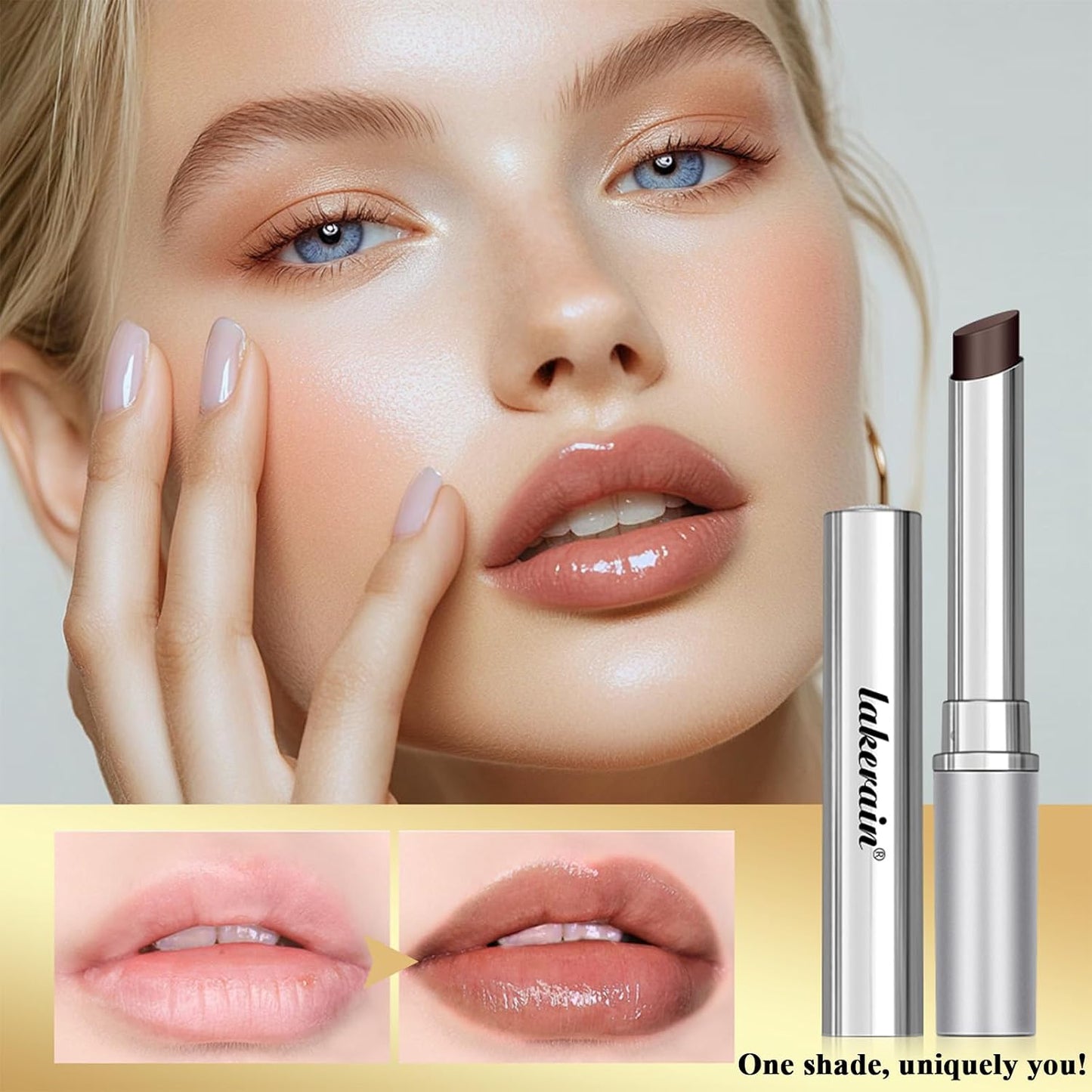 Honey Lipstick - Tinted Hydrating Lip Balm with Sheer Formula | Natural Glossy Finish (1 PC Black)