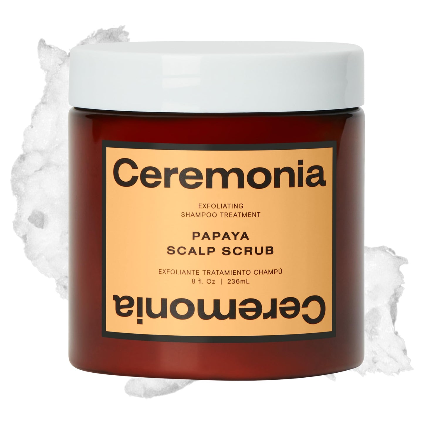 Ceremonia Papaya Scalp Scrub Exfoliating Shampoo Treatment | Exfoliates & Detoxifies Scalp with Papaya Enymes and Pink Salt | Removes Build Up, 8 fl oz
