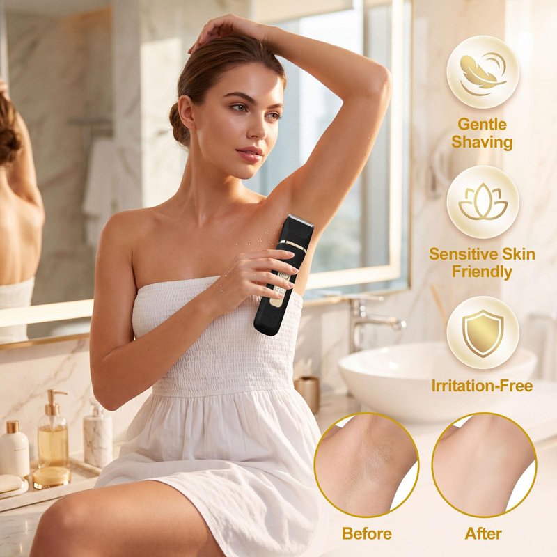 Bikini Trimmer for Women,Electric Shaver for Women, IPX7 Waterproof Razor Shaver,Women's Electric Razor,Intimate Shaver for Women,with 5 Blades,USB-C Rechargeable,Recharge Dock(Black)
