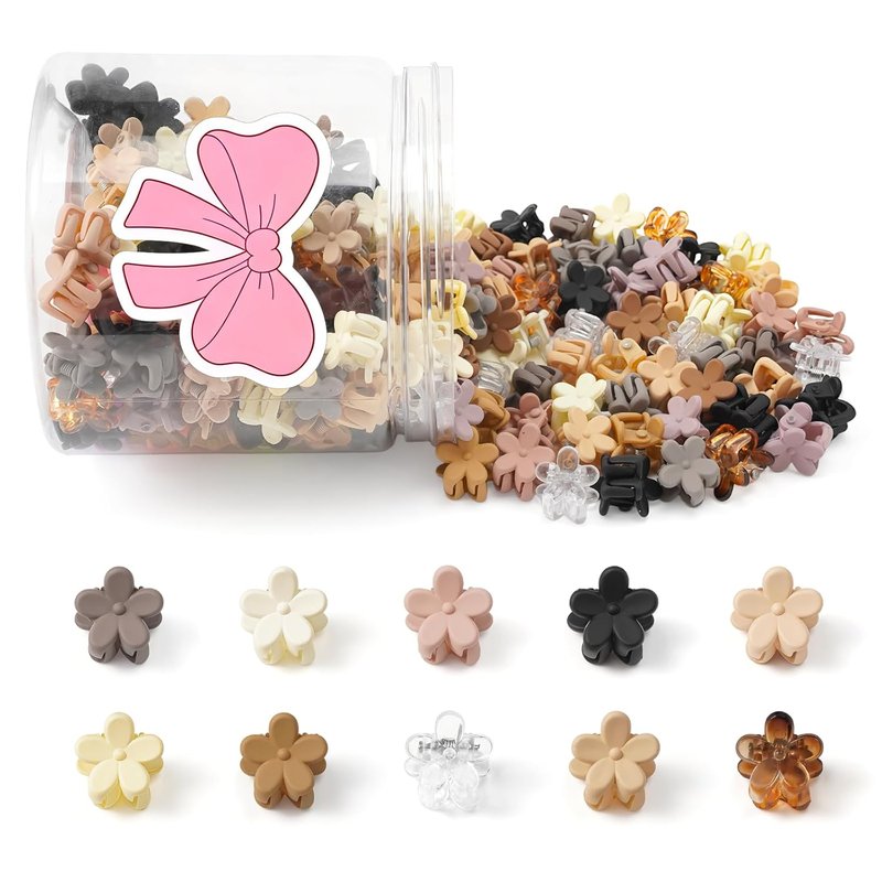 Colorful Mini Flower Hair Clips - 150 Pcs Cute Claw Clips for Women, Girls & Teens | Perfect Hair Accessories
