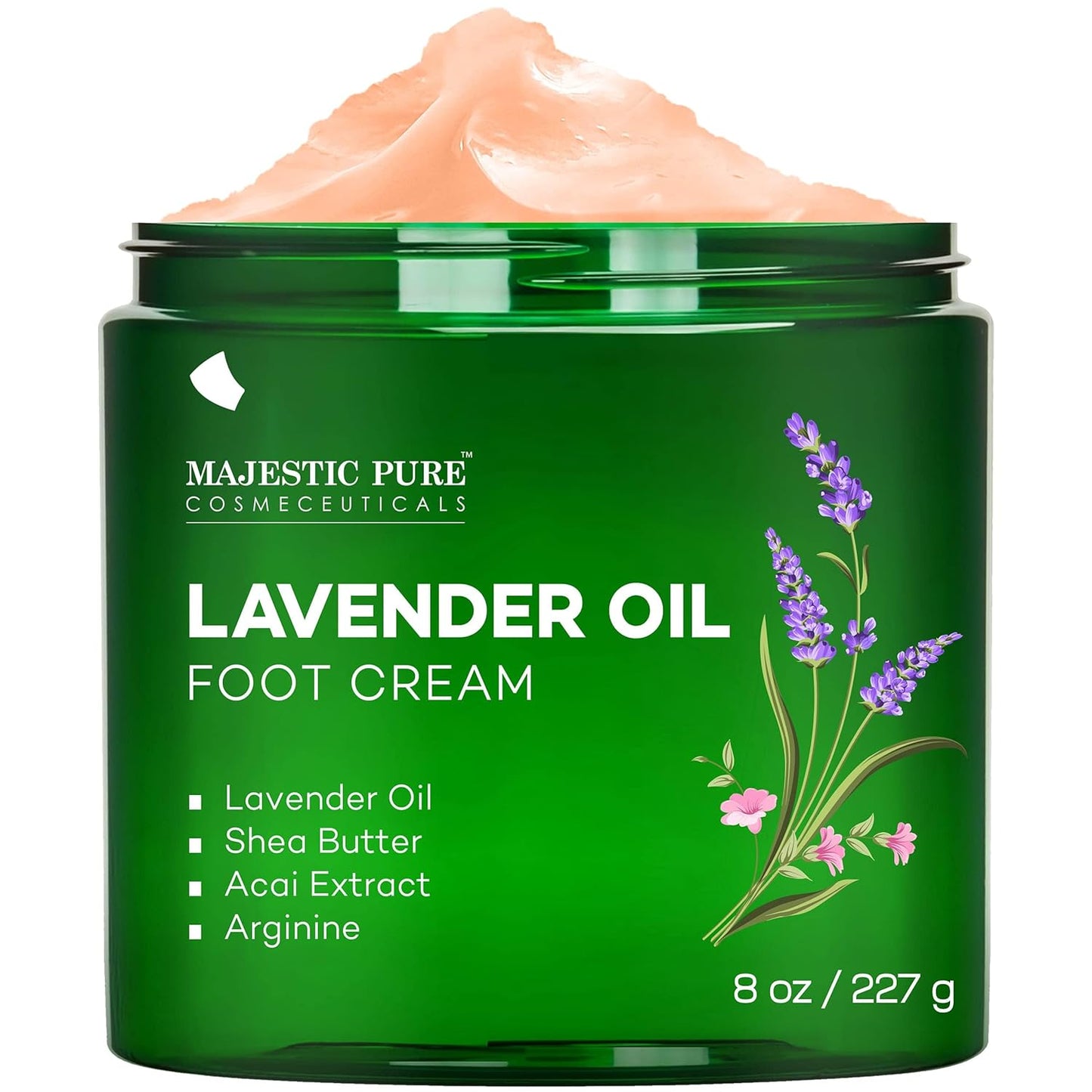 Lavender Oil Foot Cream - Moisturizing Warming Treatment for Calluses, Dry Cracked Feet & Hands | 8 oz