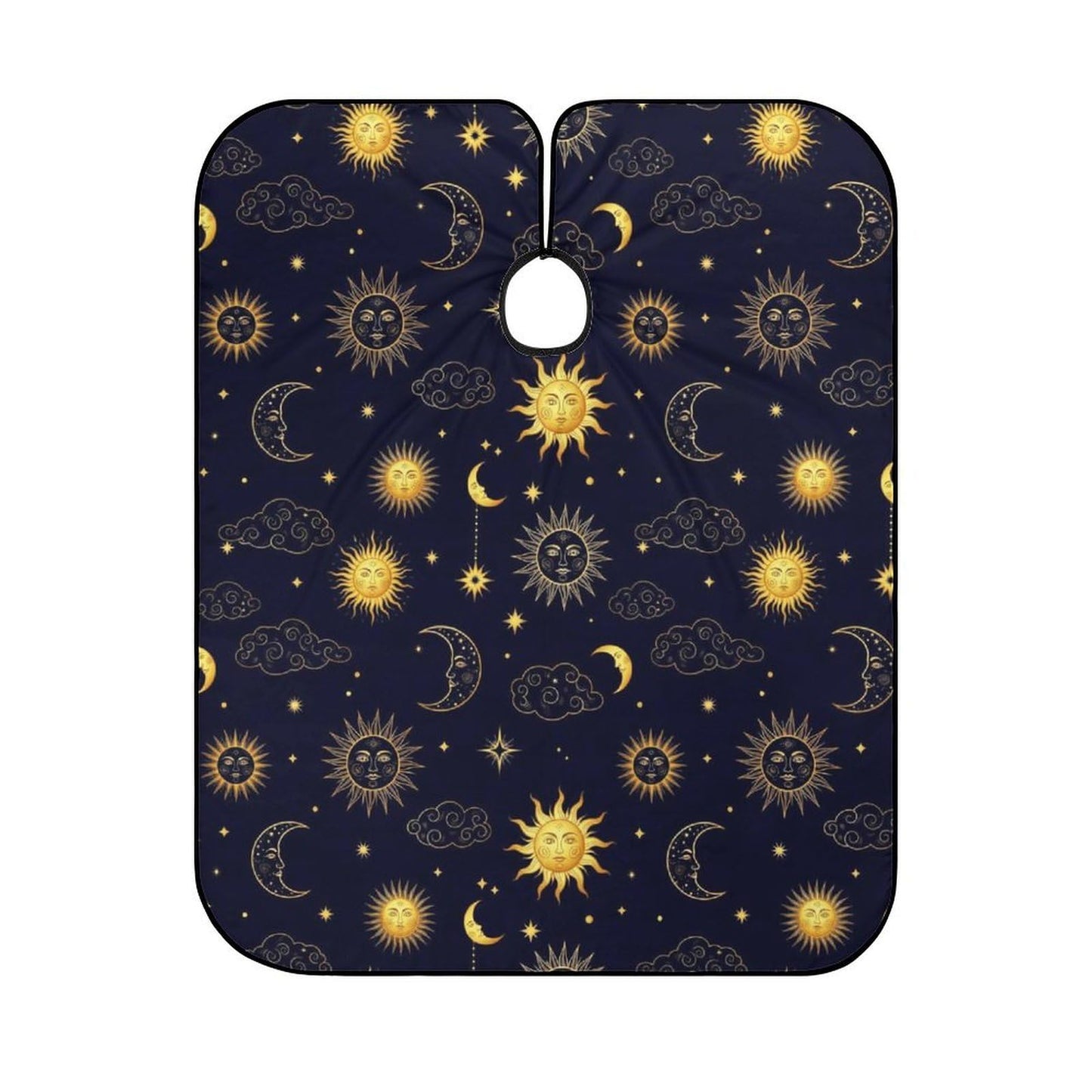 Fashion Salon Barber Cape Professional Hair Cutting Cape with Adjustable Snap Closure Sun Moon Boho Astrology