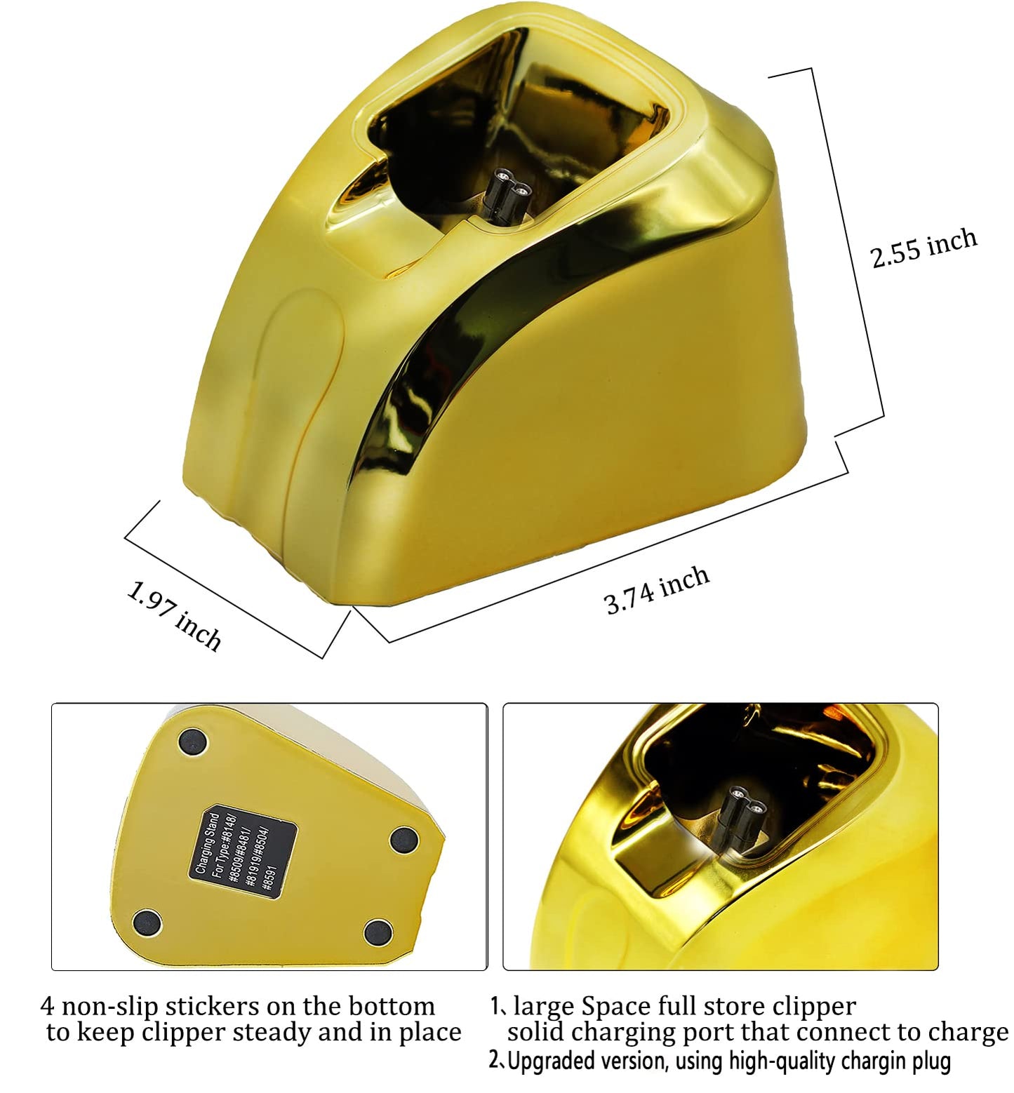 Hair Clippers Charging Stand, Kaynway Professional Clipper Charging Dock Storage Station Base for Wahl 5-Star Magic Clip Senior 100th Anniversary Soul Sterling-4 Detailer Cordless Clipper (Gold)