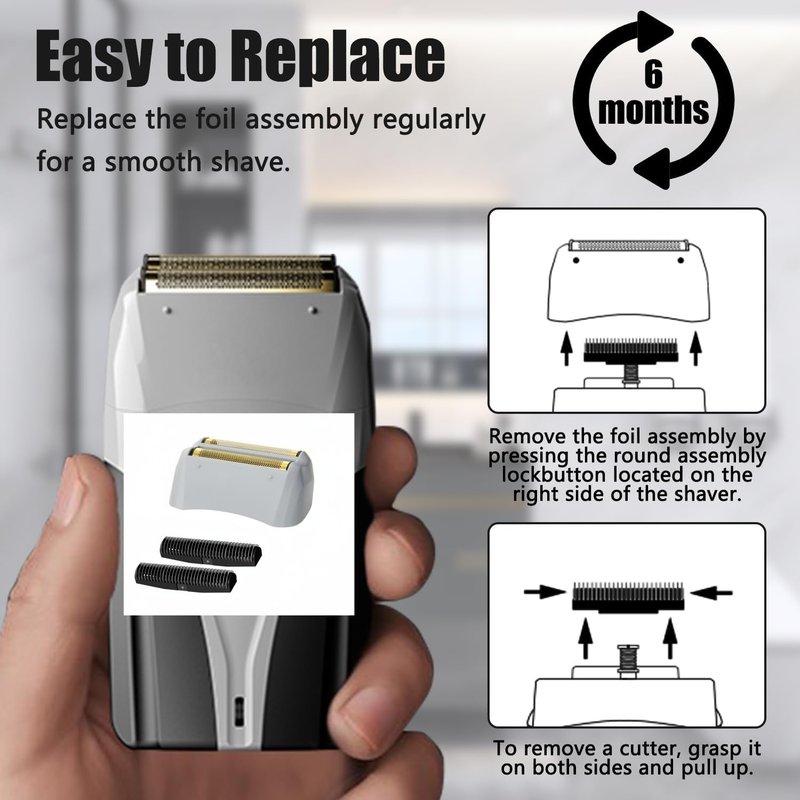 Foil Shaver Replacement Compatible with Foil Shaver Model TS-1 TS-2 17150 17200 17235 Pro, Replaces 17155 17160 17280 Foil And Blades Profoil Lithium Shaver Head Parts