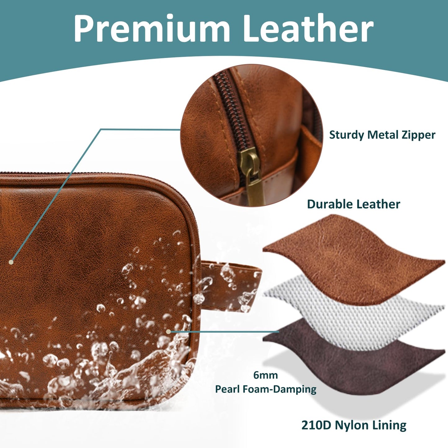 PUREFLY Personalized Toiletry Bag for Man Gifts, Leather Travel Bag for Groomsmen Gifts, Toiletries Travel Organizer Customized Name Initials, Gifts for Birthday|Anniversary|Wedding | Christmas