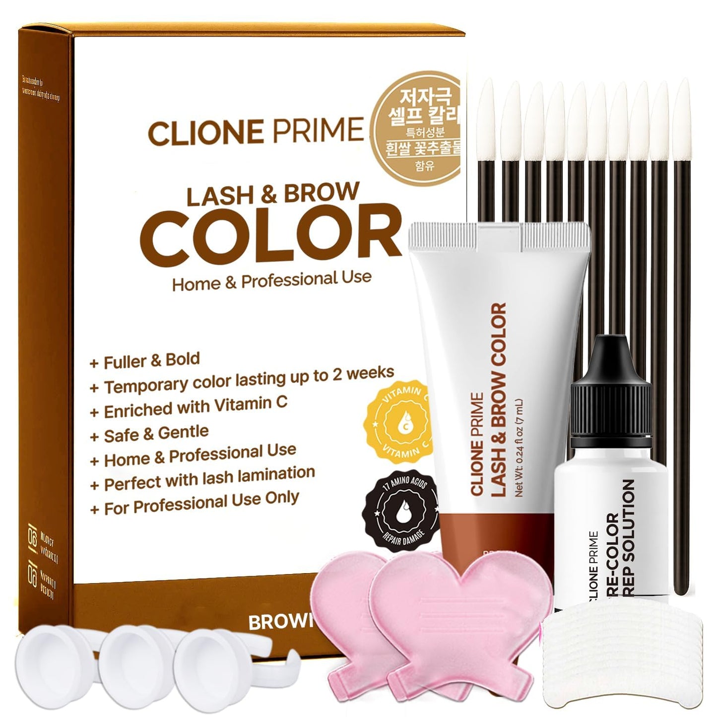 Korean Eyebrow Color Kit - Long-Lasting Eyebrow & Lash Tint | Black Color