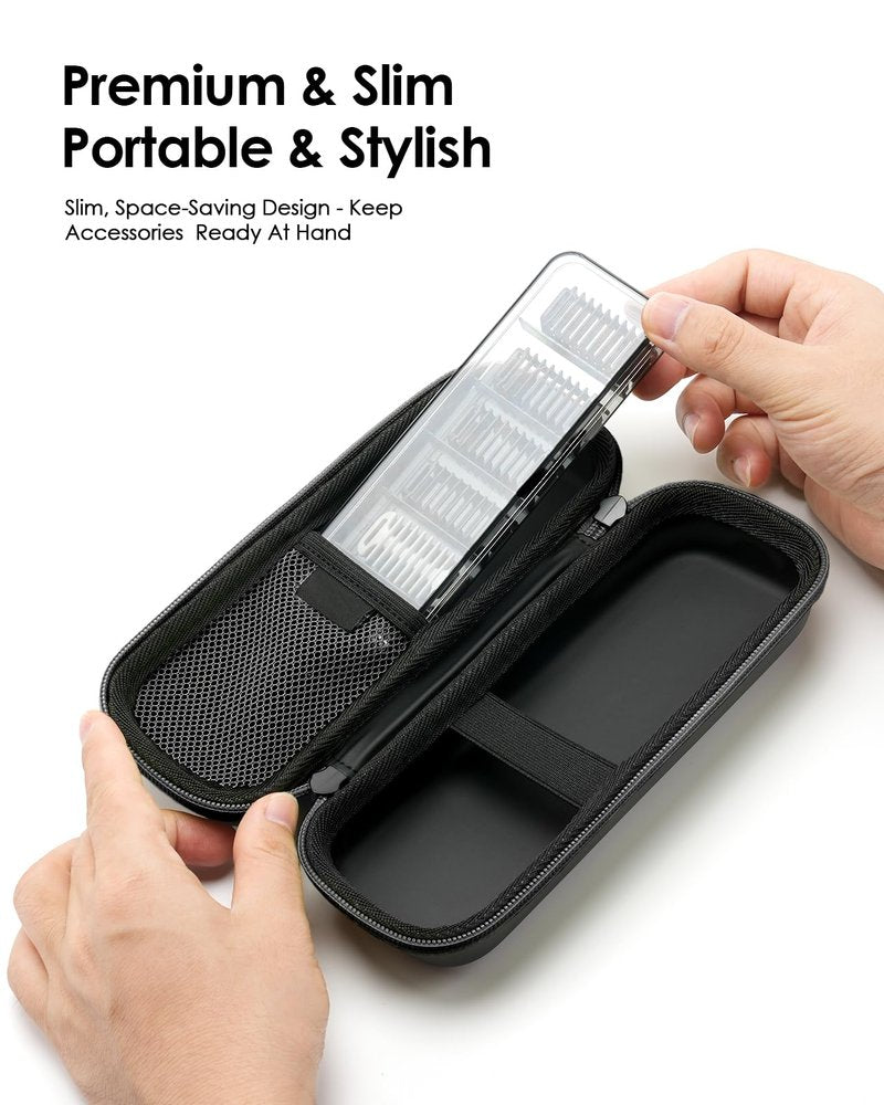 Hard Travel Case for Hybrid Electric Trimmer, Waterproof Hard Carrying Case Portable Storage Bag for OBlade & Braun Series Shaver, Green