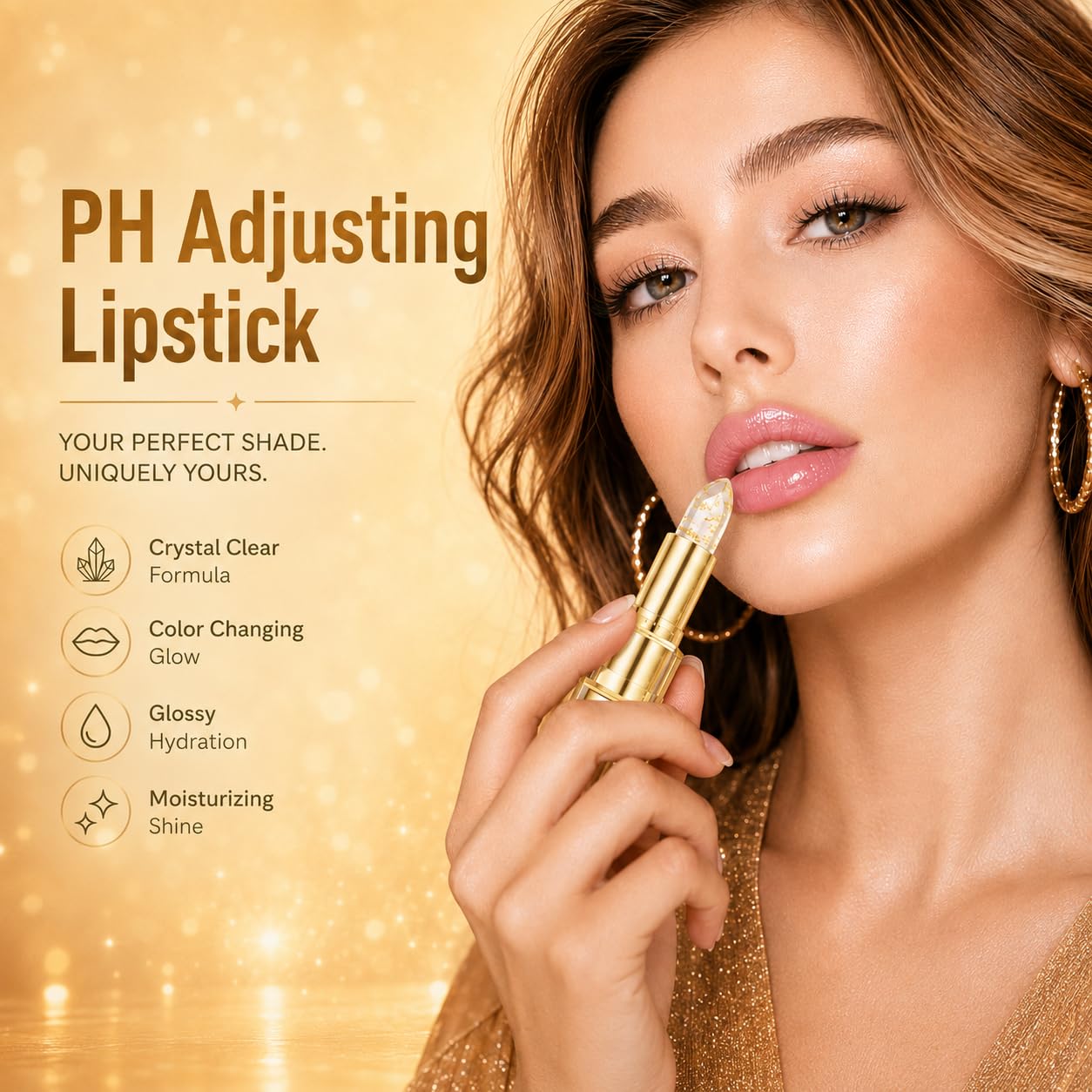 Color Changing Lipstick - pH Adjusting Transfer Proof Formula | Moisturizing Glossy Shine, Hydrating Lip Balm for Women