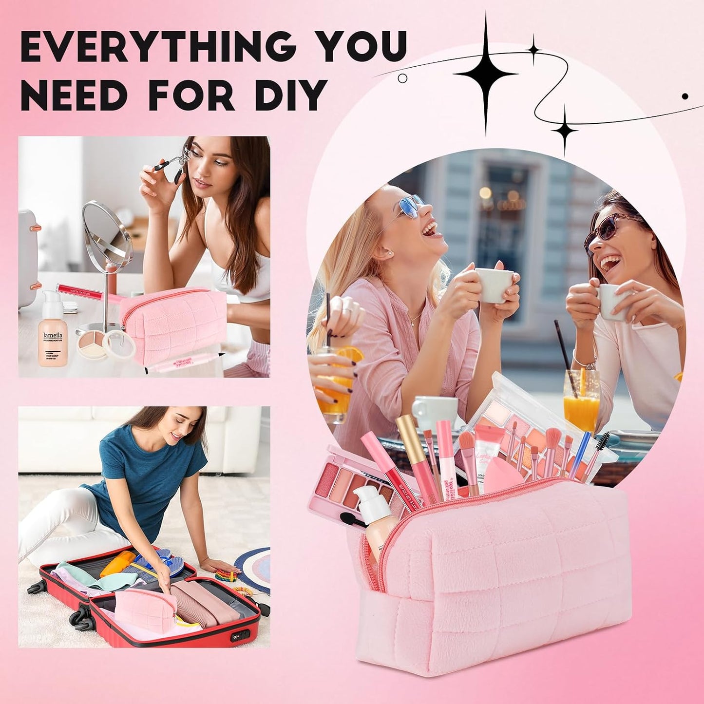 Makeup Kit for Teen Girls - All-In-One Set with Foundation, Eyeshadow, Lipstick & Brushes | Travel-Friendly Gift for Beginners