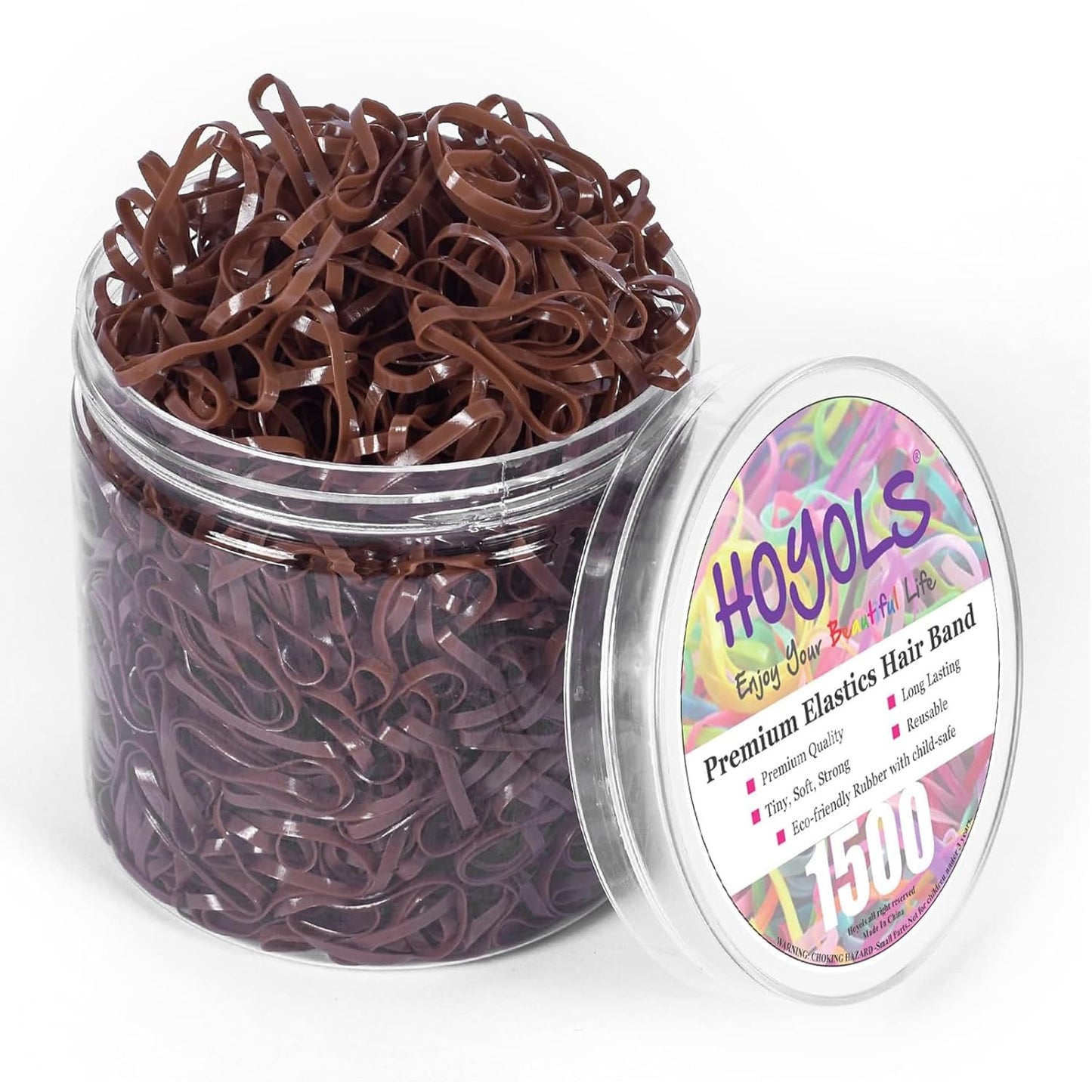 Clear Elastic Hair Rubber Bands - 1500 Mini Ponytail Holders for Kids | No Crease, 1 Inch TPU