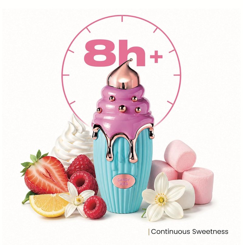 Candy Kiss Eau de Parfum | Long-Lasting Sweet Gourmand Fragrance for Women - 100ml, Fruity Berry Scent