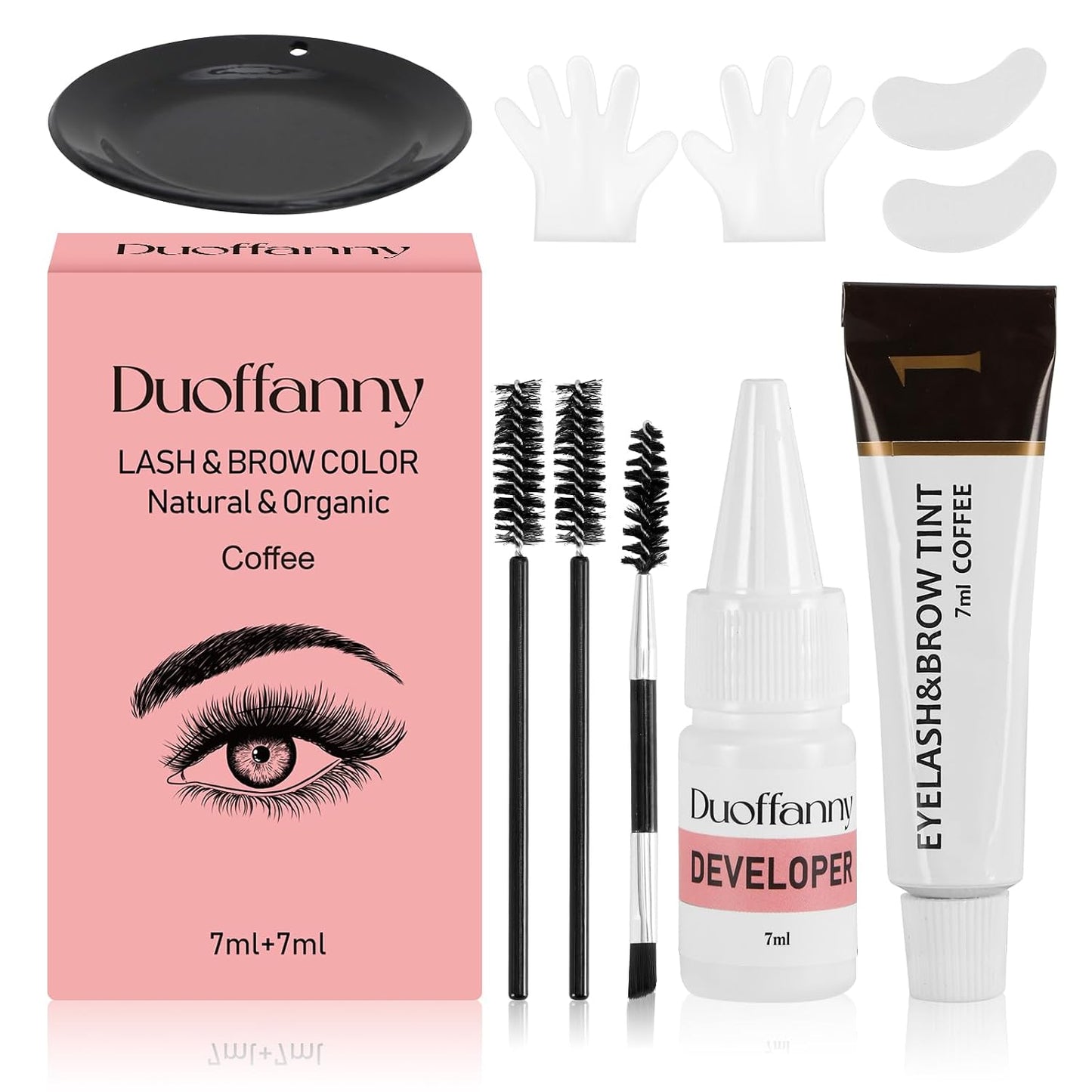 2-In-1 Eyebrow & Eyelash Color Kit - DIY Tinting for Salon Quality Results | Natural Black, 7ml