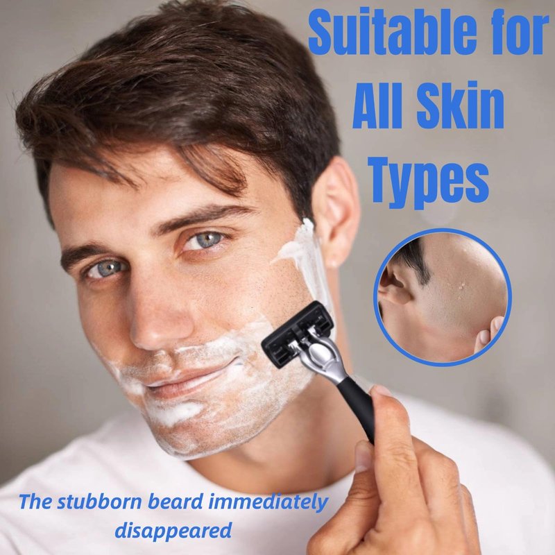 Upgrade7-Blade Razor for Men, Razor Handle & Razor Blade Refills,Safety Razor Collocation Lubrication Strip and Precision Trimmer Bring a Comfortable Shave Experience