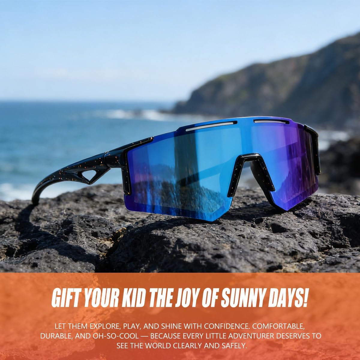 Kids Baseball Sunglasses - UV400 Protection for Boys & Girls | 3-Pack Sports Sunglasses
