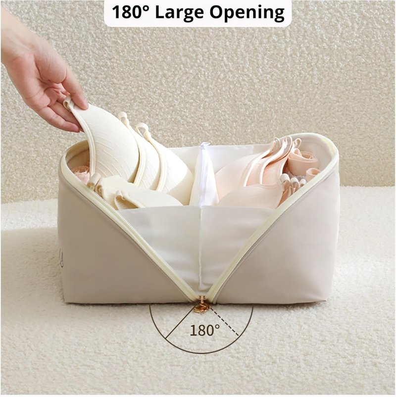 Travel Underwear Organizer Bag - Large Capacity Packing Cube for Bras, Panties & Socks | XL Pink