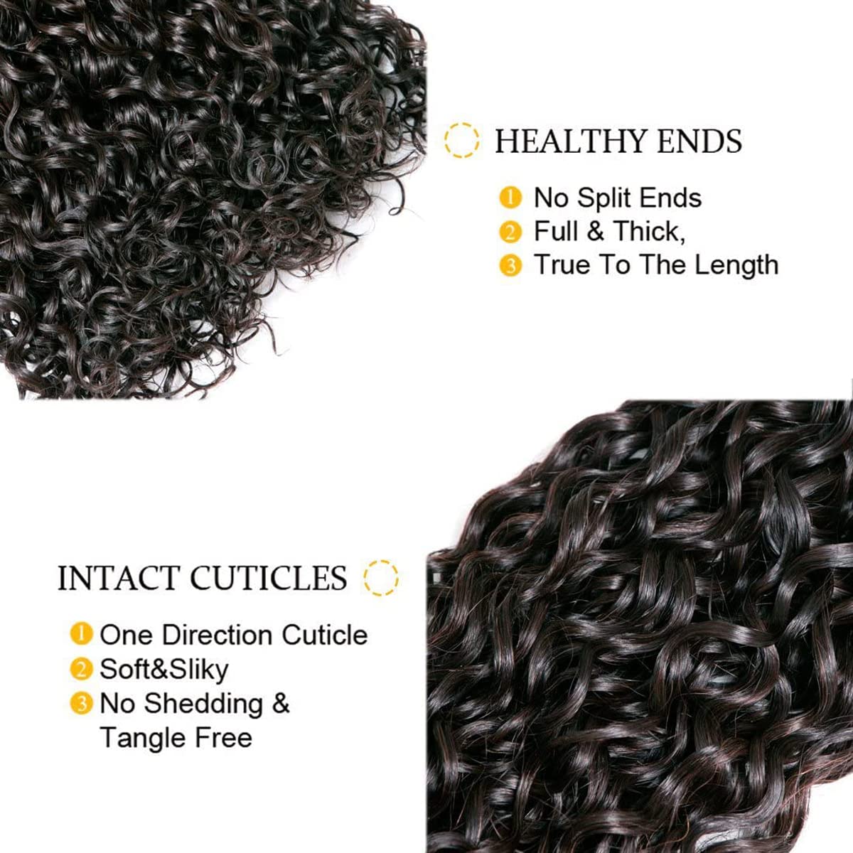 16 18 20 Inch #1B Water Wave Bundles Human Hair 3 Bundles Brazilian Remy Hair 100 Grams/Bundle 10A Grade Unprocessed Virgin Hairs Deep Water Bundle Weaves Extensions
