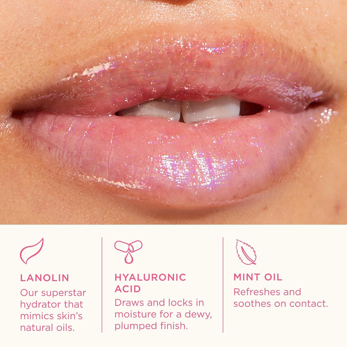 Lanolips Lanolin Lip Water - Hydrating Clear Gloss Serum with Hyaluronic Acid | 10ml Moisturizer for Dry Skin