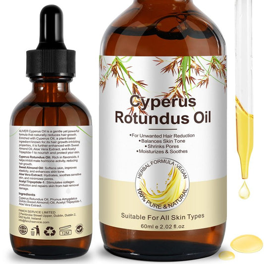 NIFEISHI Cyperus Rotundus Oil, 100% Natural, Cyprus Rotundus Oil for Hair Removal, Moisturizes & Soothes The Skin, Reducing Body Hair Growth, Shrink Pores, Suitable for All Skin Types 2.02 FLOz