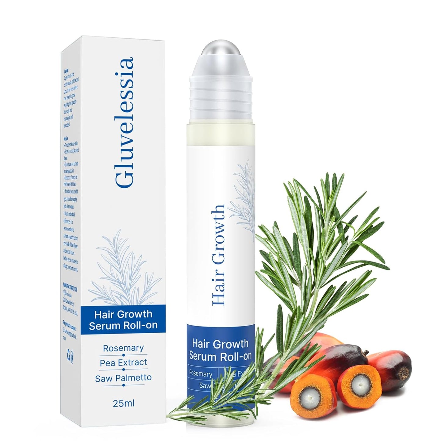Hair Growth Serum Roll-On | Rosemary & Saw Palmetto Formula for Thicker, Fuller Hair - 0.84 Fl Oz