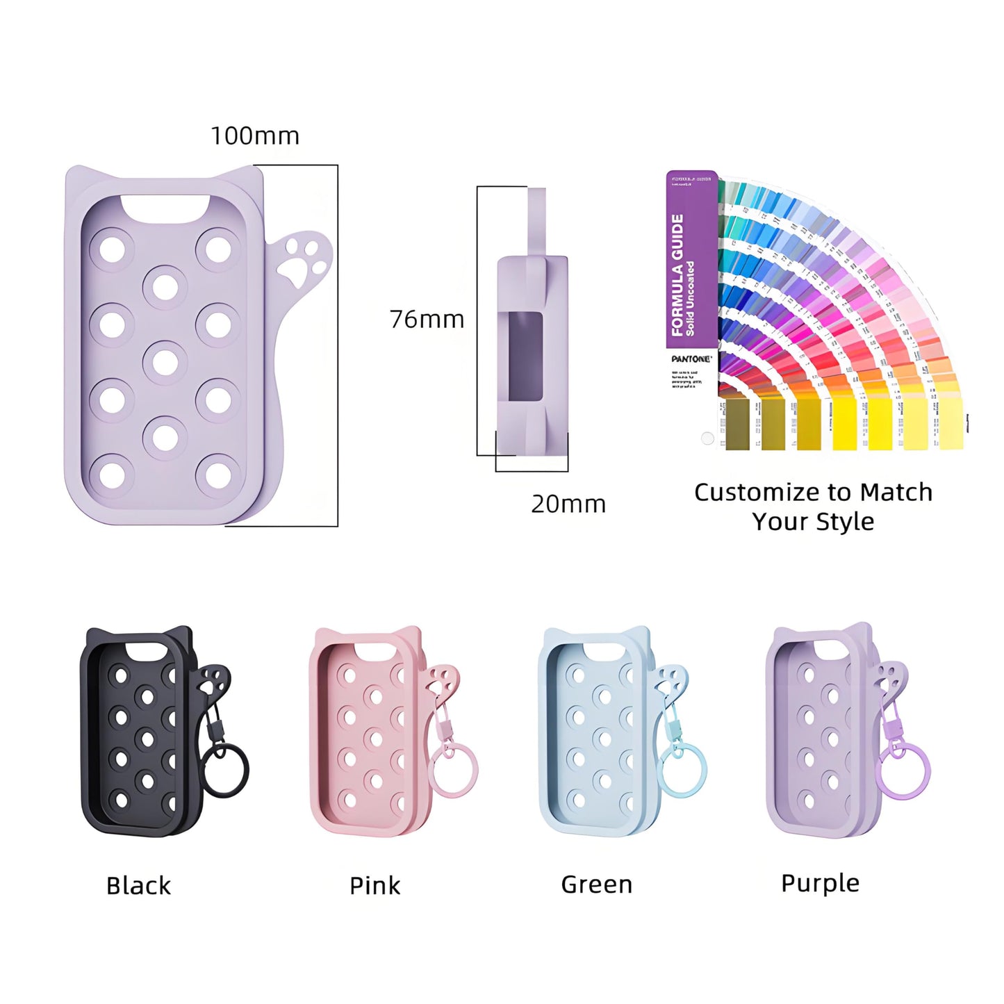 LEISENOR Silicone Case Compatible with Touchland Hand Sanitizer Spray, Protective Case for Power Mist and Glow Mist 1 fl oz (Ears Pink)