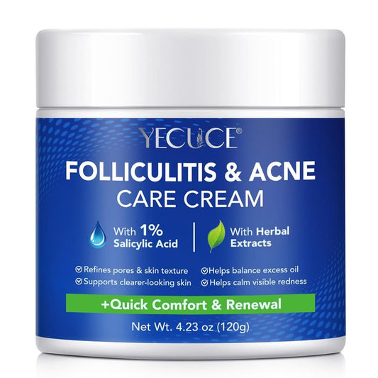 Folliculitis & Acne Cream - Hydrating Formula for Scalp, Face, Body & Butt | Soothes Irritated Skin, 120g
