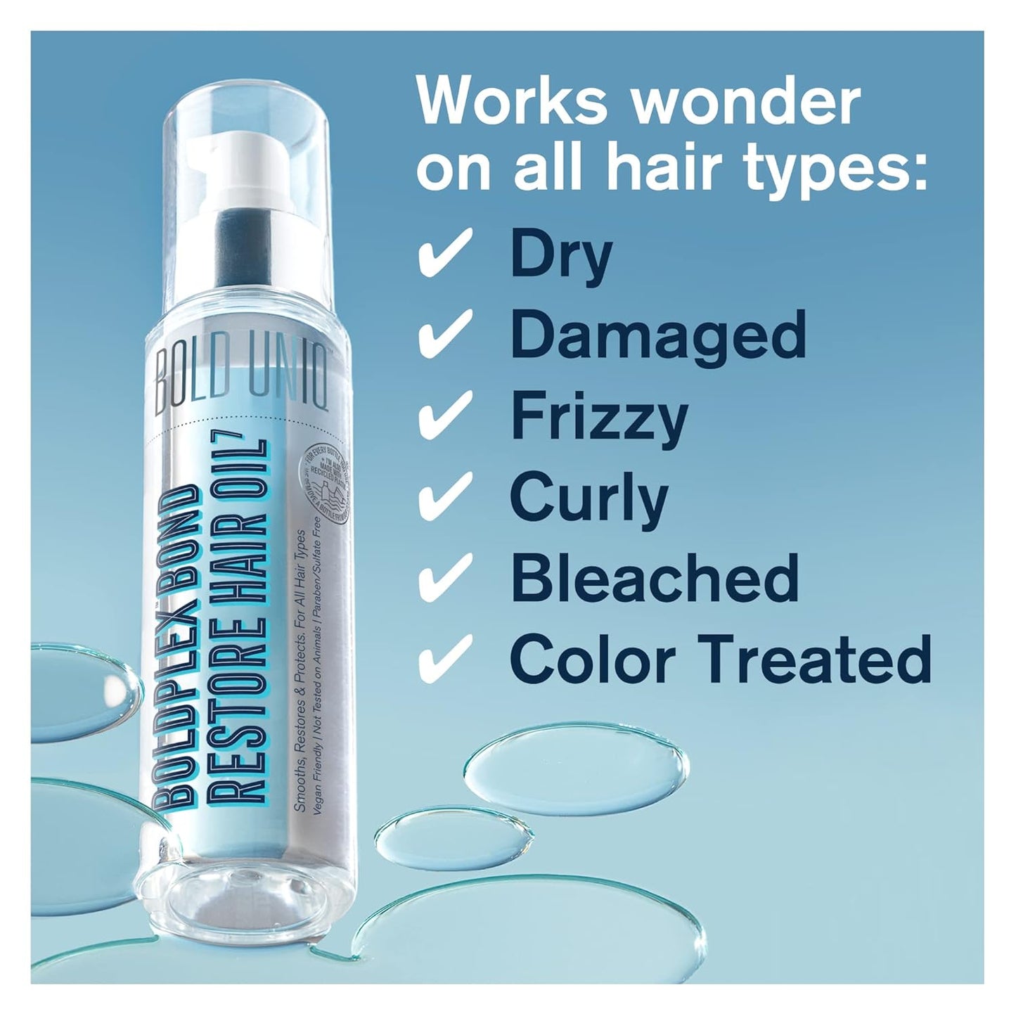 Boldplex 7 Hair Oil - Nourishing Treatment for Dry, Damaged Hair | Adds Shine & Strengthens - 3.38 Fl Oz