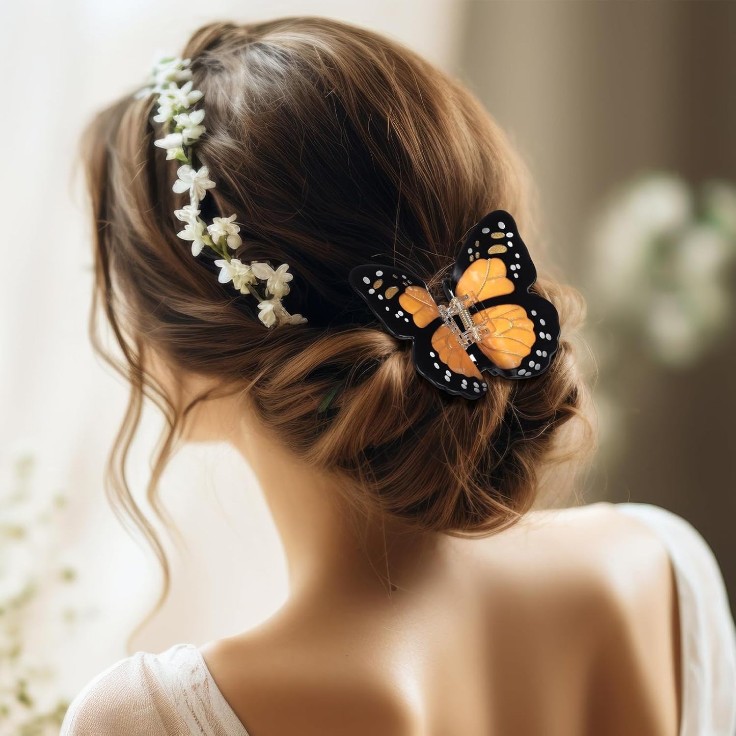 Monarch Butterfly Hair Clips - 3D Nonslip Claw Clips for Women | 3 Colors: Orange, Purple, Blue