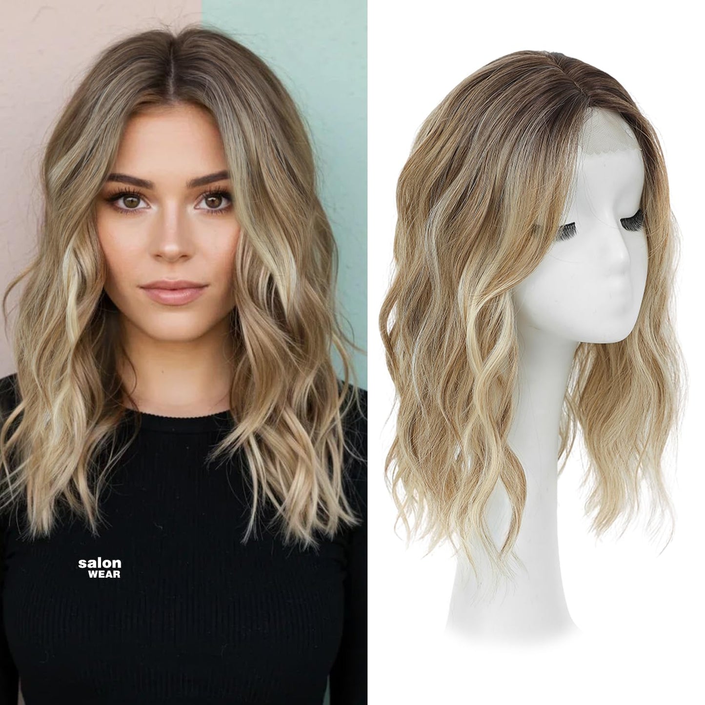 Wavy Hair Topper for Women - 16 Inch Full Coverage Hair Piece | Natural Blending, Easy to Wear