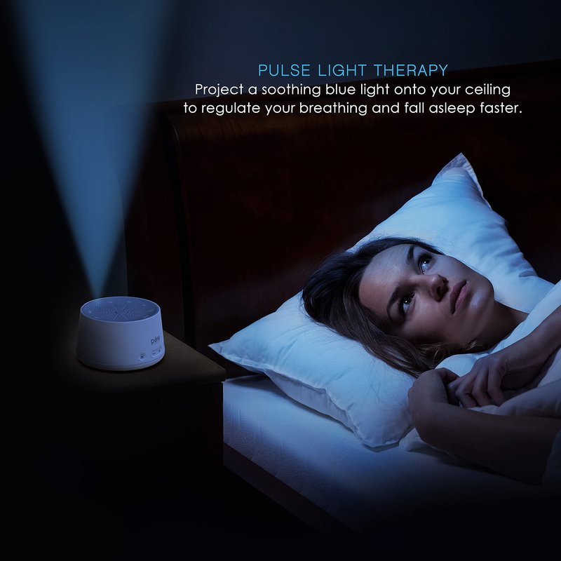 Pure Enrichment Doze Sound Machine and Sleep Light - 6 Soothing Sounds, Relaxing Pulse Light, Auto Sleep Timer, and Built-in USB Charger - All-Natural Sleep and Stress Reliever