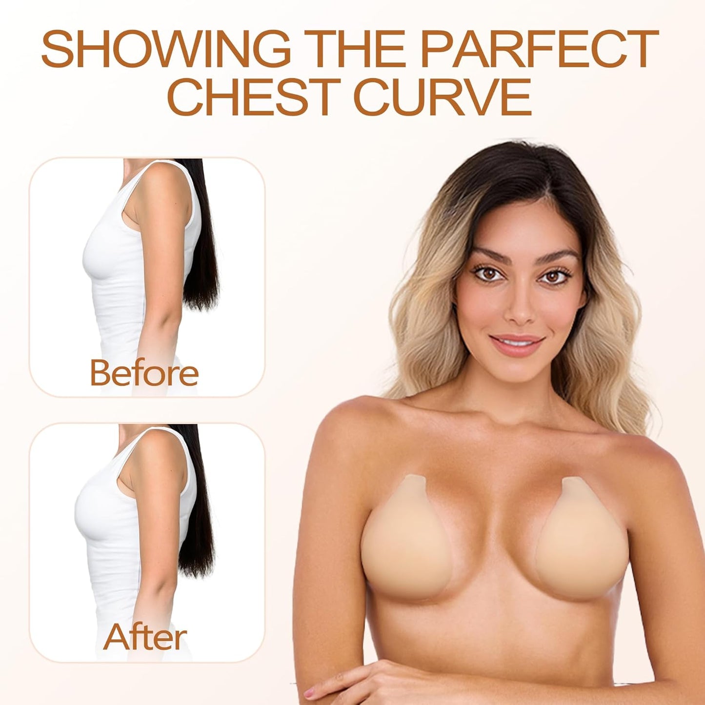 Adhesive Bra - Silicone Sticky Breast Lift for Women | Backless & Strapless Design