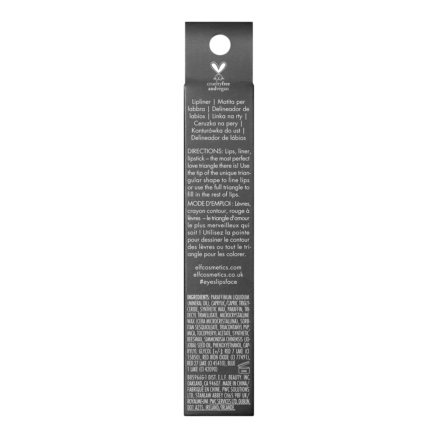 e.l.f. Love Triangle Lip Filler Liner, 2-in-1 Lipliner Pencil For Sculpting & Filling, Long-Lasting Intense Color, Vegan & Cruelty-Free, Deep Brown