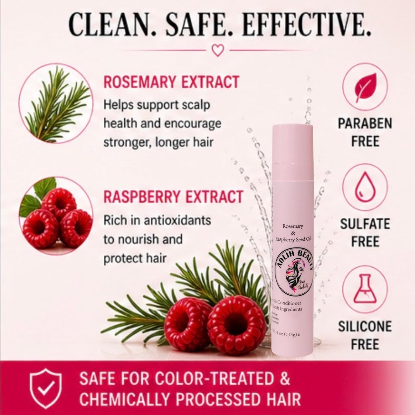 Natural Leave-In Conditioner - Paraben Free & Sulfate Free | Supports Healthy Hair Growth & Frizz Control, 4 fl oz