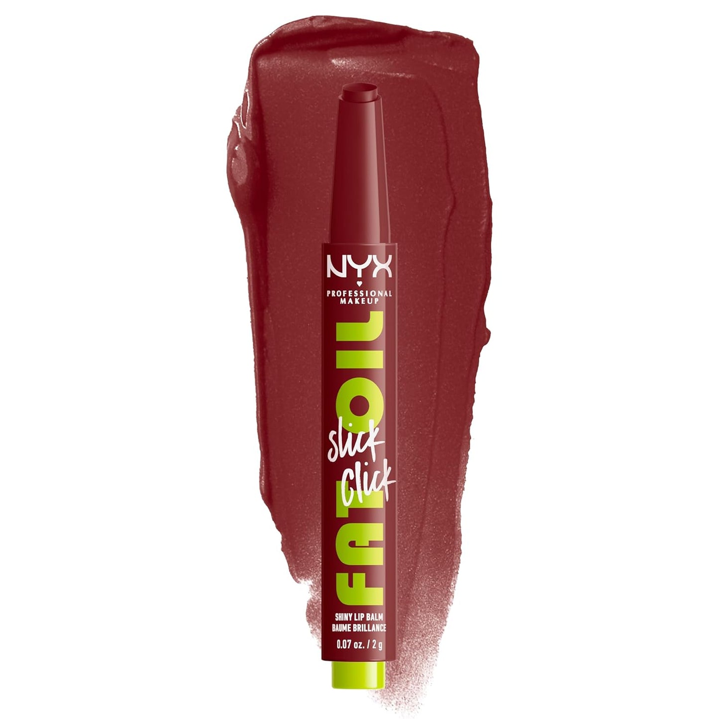 NYX Professional Makeup Fat Oil Slick Click | Lightweight, Buildable Vegan Lip Balm - Richly Pigmented, No Filter Needed