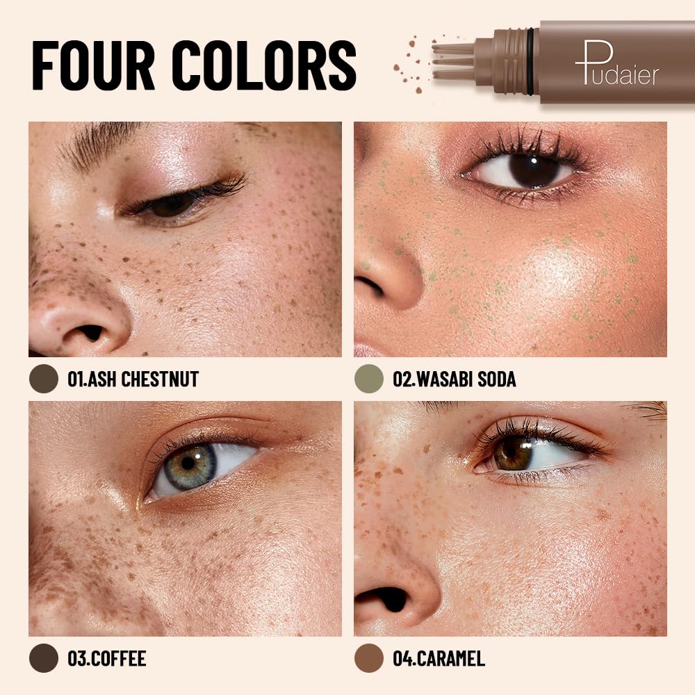 MINXUEYEN Freckle Stamp - Waterproof Faux Freckle Pen, Natural-Looking Lifelike Freckle Makeup, 5-Point Quick Dry Long-Lasting Magic Fake Freckles Marker for Sunkissed Makeup (03)
