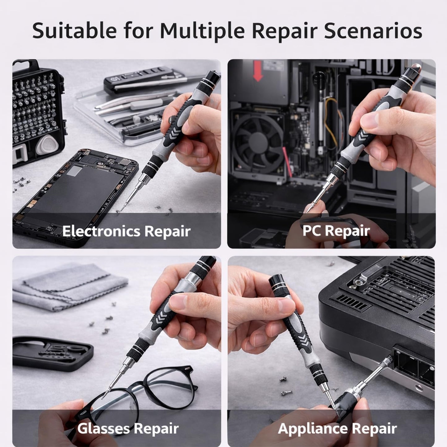 Precision Screwdriver Set - 115 in 1 Magnetic Tool Kit with Flexible Shaft for Laptop, PC, Phone & Watch Repair