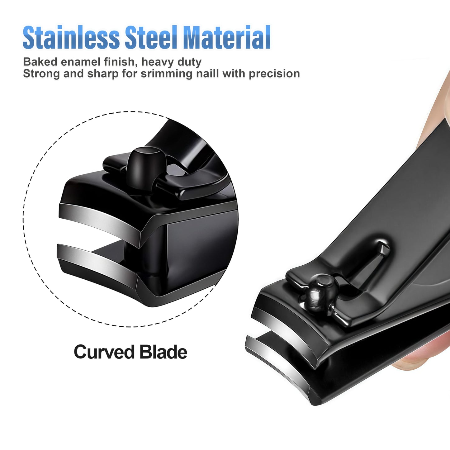 AVERZELLA 10-Pack Toenail Clippers Nail Clippers Bulk Travel Size, Stainless Steel Nail Clipper Multi Pack Curved Edge Toe Nail Fingernail Clippers for Men Women Adult Homeless Care Supplies (Black)