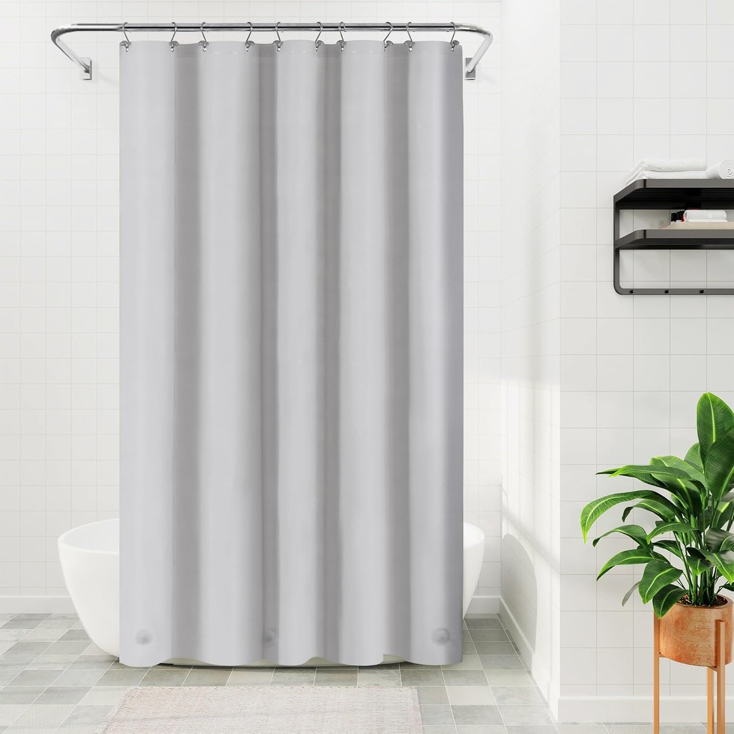 Clear Plastic Shower Liner - Premium Waterproof PEVA Curtain with Rustproof Grommets & 3 Magnets | Standard Size