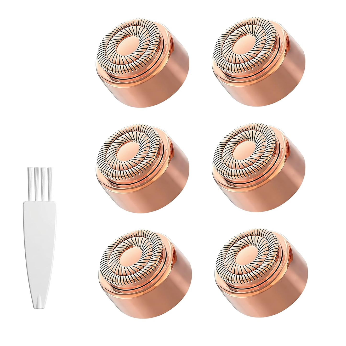 FUHKQE Replacement Heads Compatible with Finishing Touch Flawless Gen 3 Facial Hair Remover, Rose Gold Replacement Blades for Women’s Facial Hair Removal Device (6 Packs)