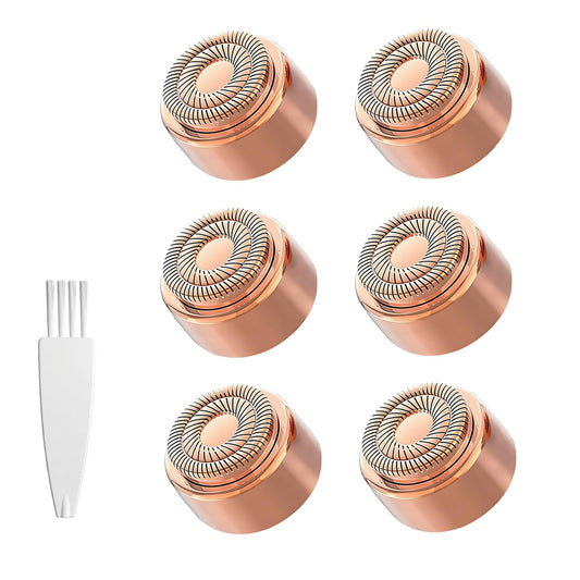 FUHKQE Replacement Heads Compatible with Finishing Touch Flawless Gen 3 Facial Hair Remover, Rose Gold Replacement Blades for Women’s Facial Hair Removal Device (6 Packs)
