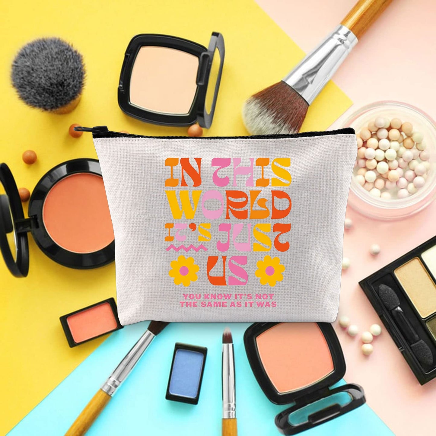 BLUPARK Singer Inspired Makeup Bag Singer Merch Album Gift Singer Makeup Bag Singer Fan Gift Singer Zipper Pouch Music Lover Gift (Just Us)